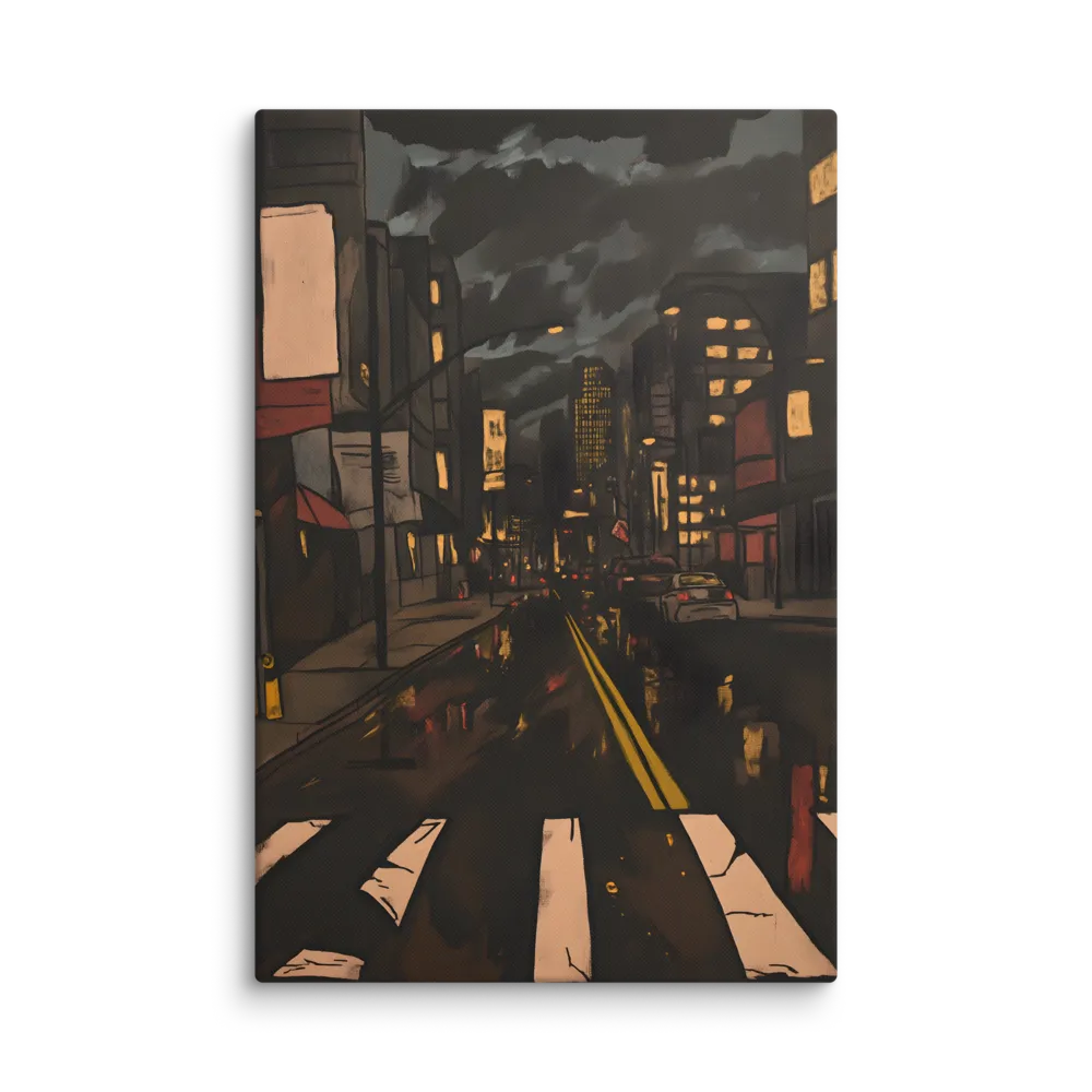 Urban Nocturne with Reflections 
 Canvas | 20″x 28″