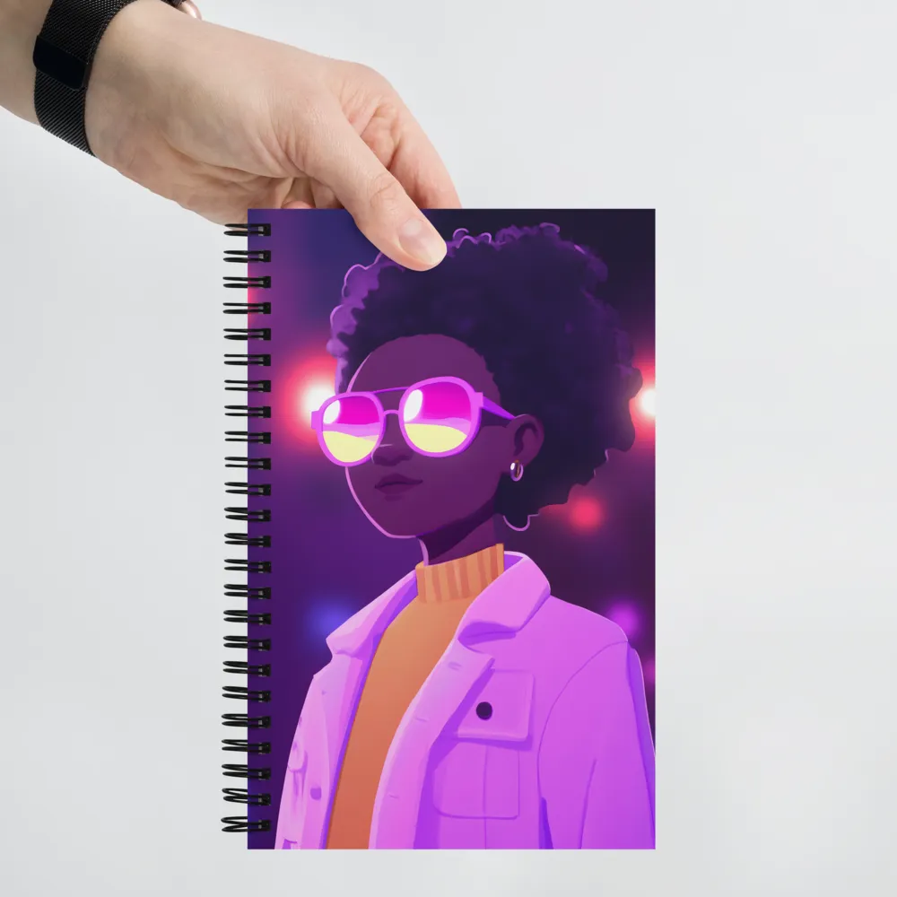 Neon Nights Portrait 
 Spiral Notebook | 140 pages