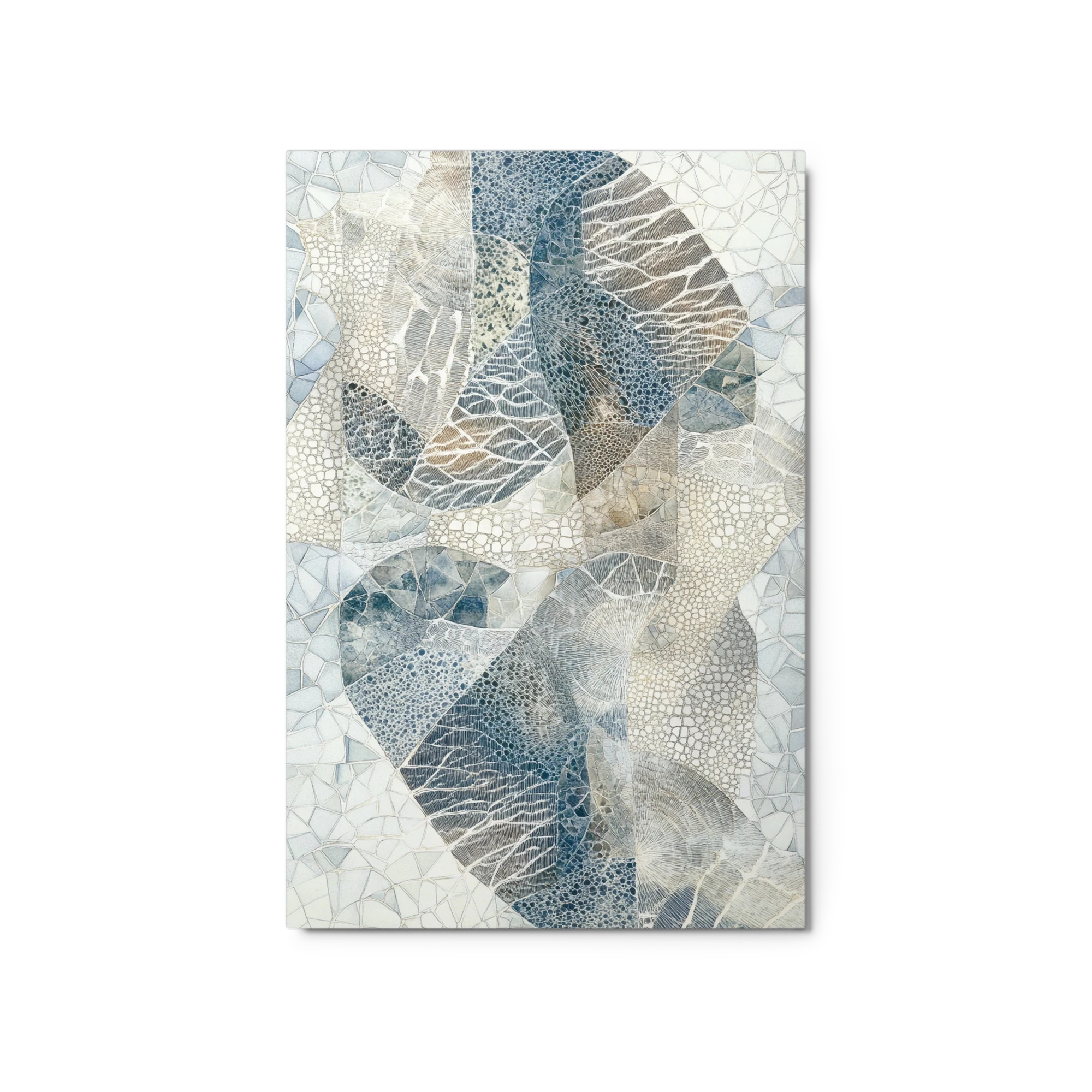 Abstract Geometric Design in Blue and Gray