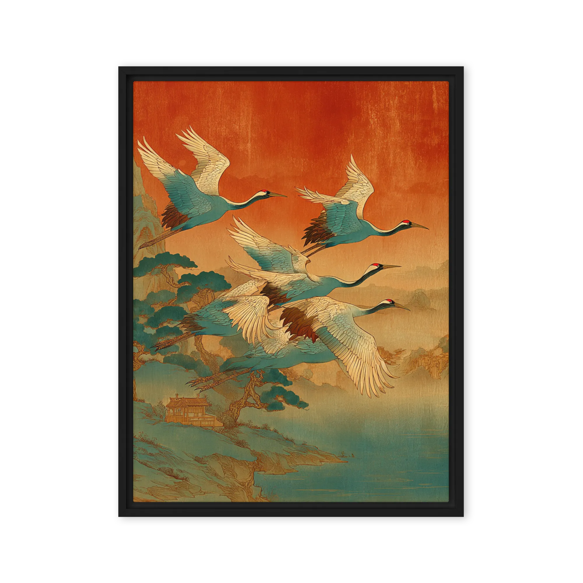 Flight of the Cranes 
 Canvas with Black Frame