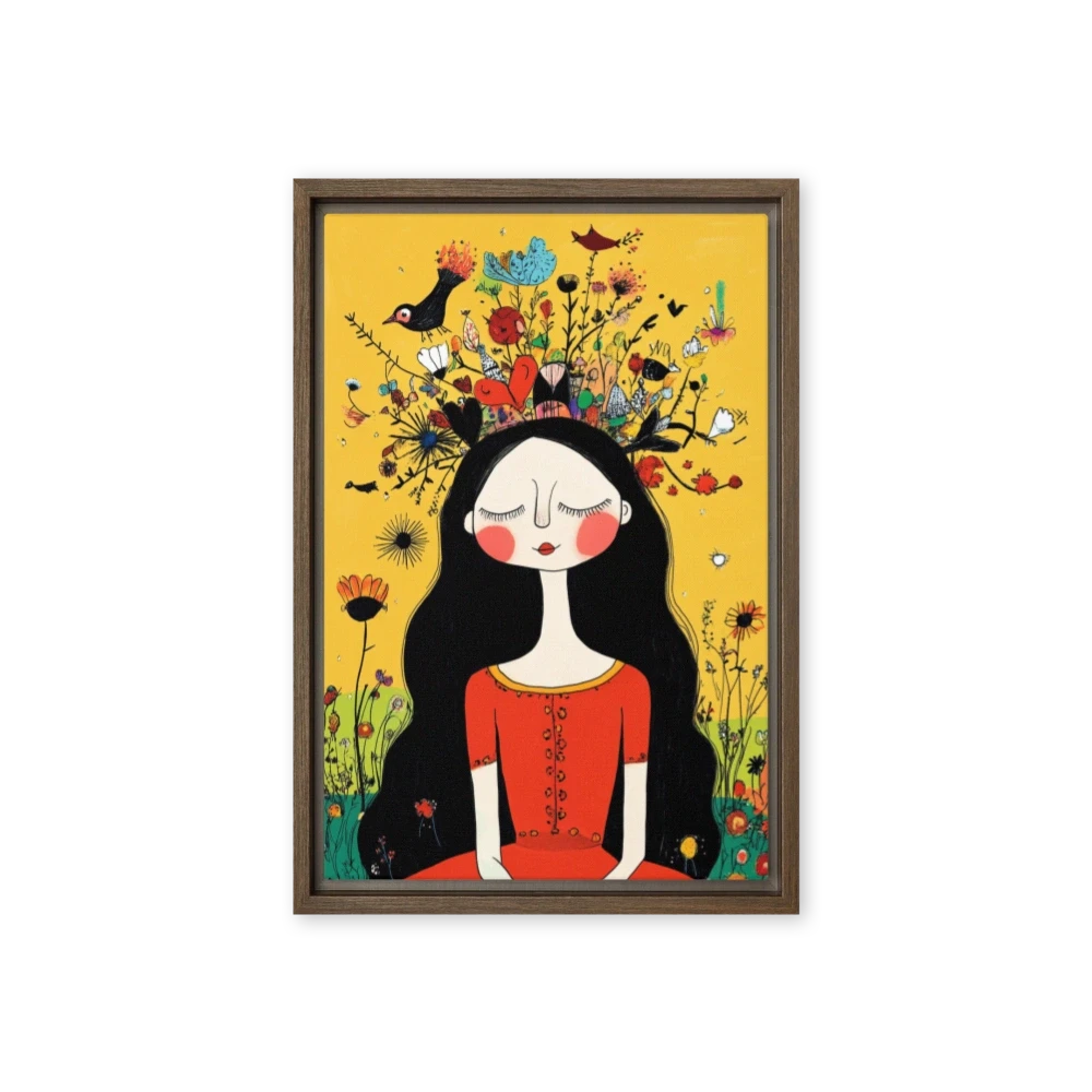 Whimsical Floral Girl Illustration