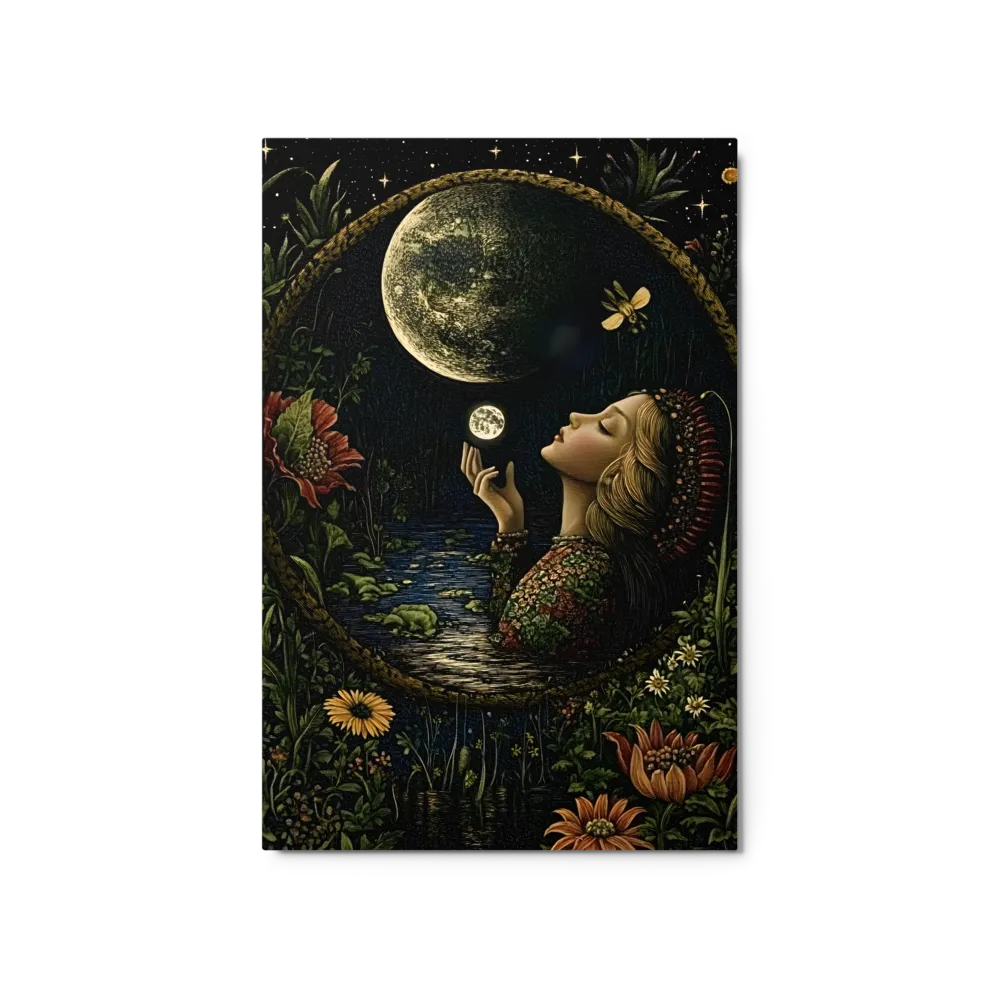 Lunar Embrace 
 Canvas with White Frame