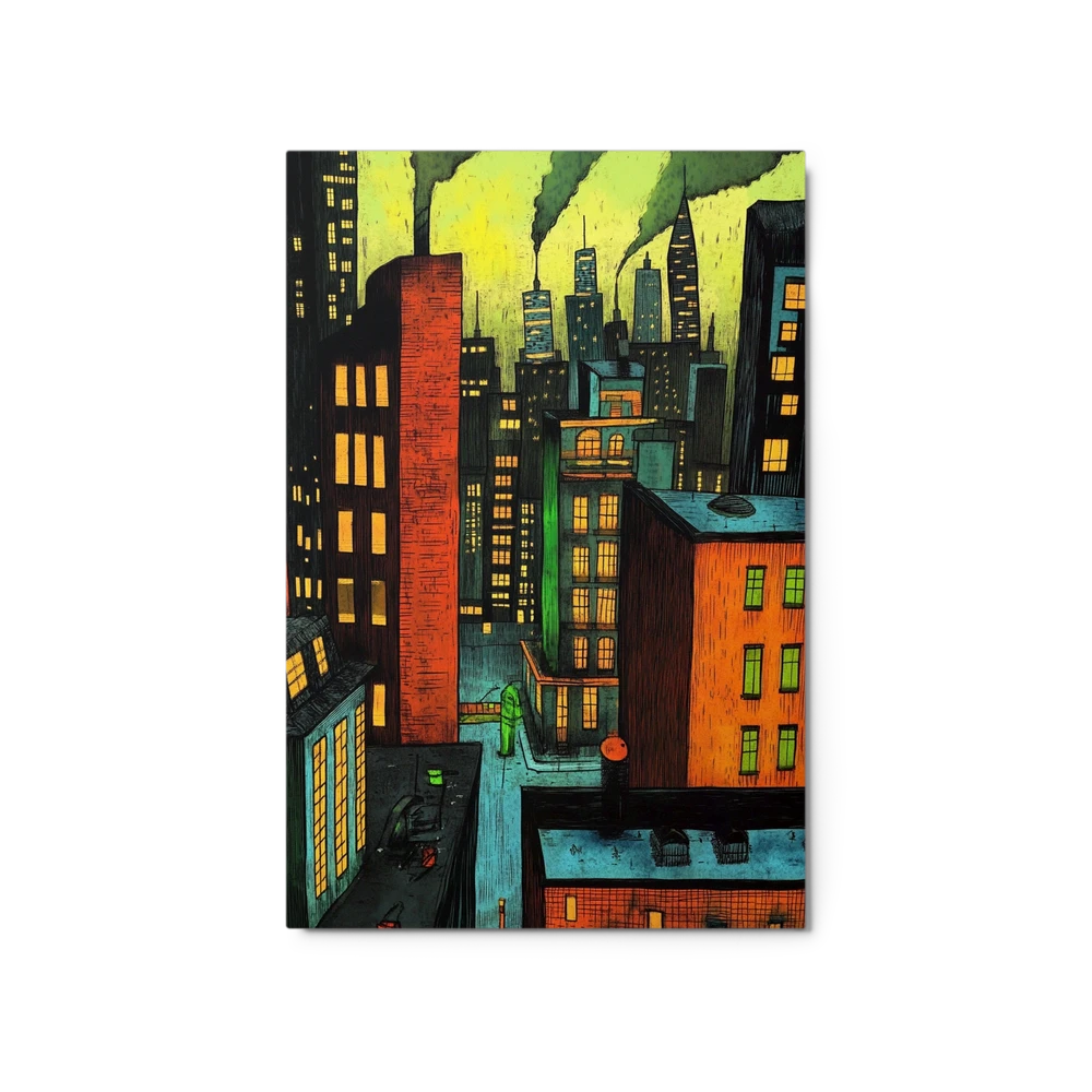 Dystopian Cityscape Night | Art Print