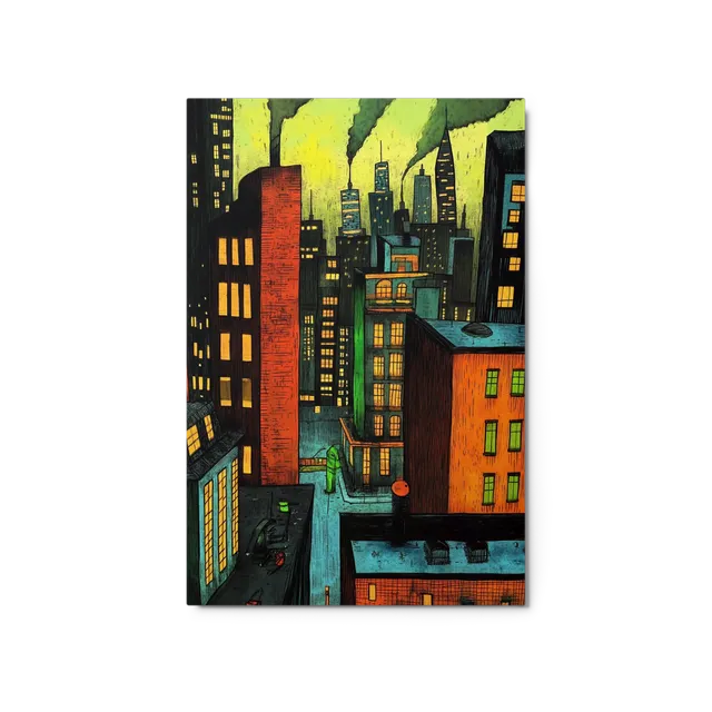 Dystopian Cityscape Night | Art Print
