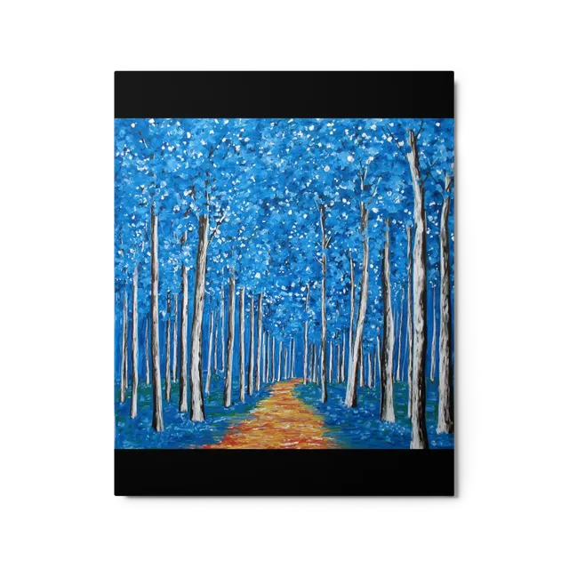 Azure Path Through the Whispering Woods | Art Print