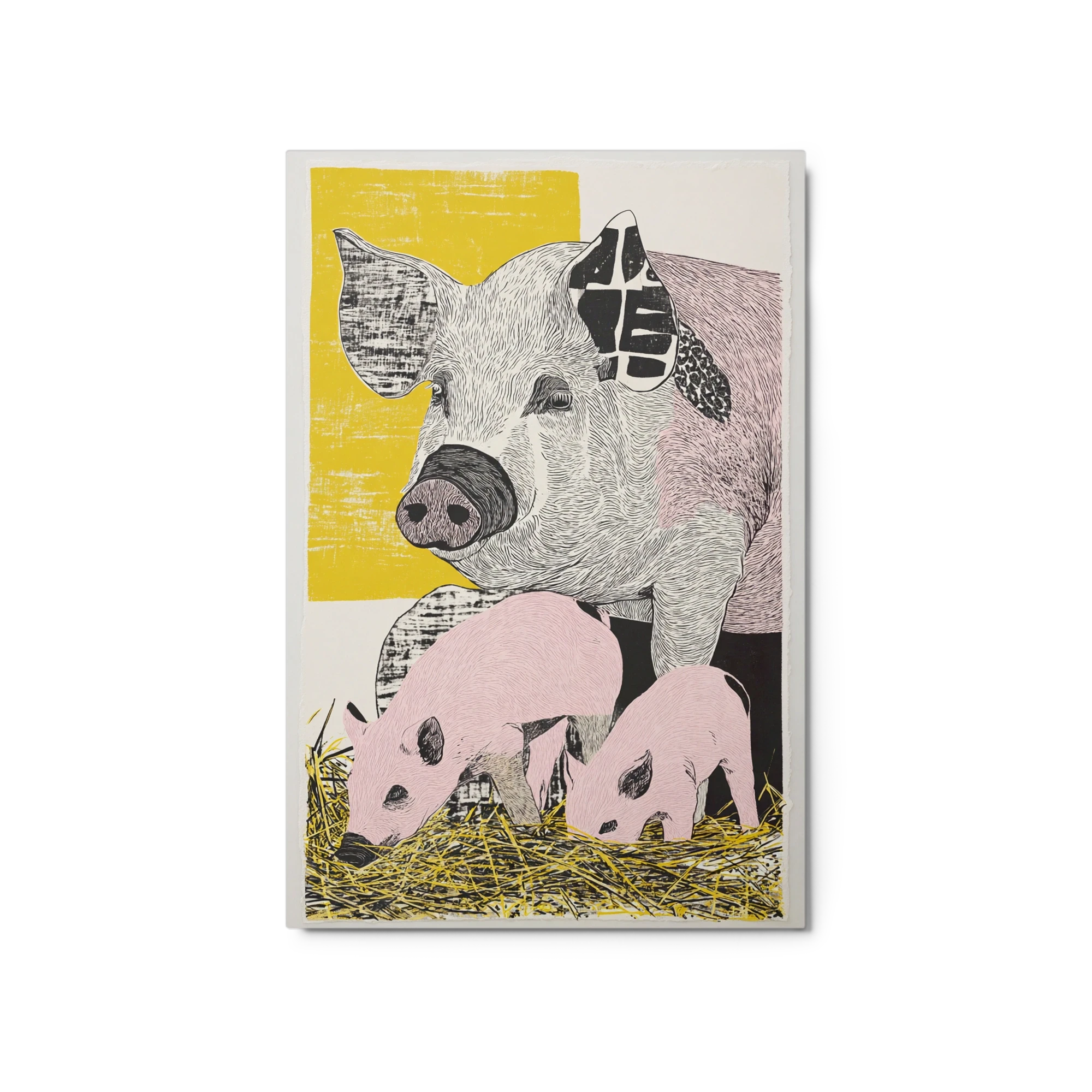 Mother Pig and Piglets | Art Print
