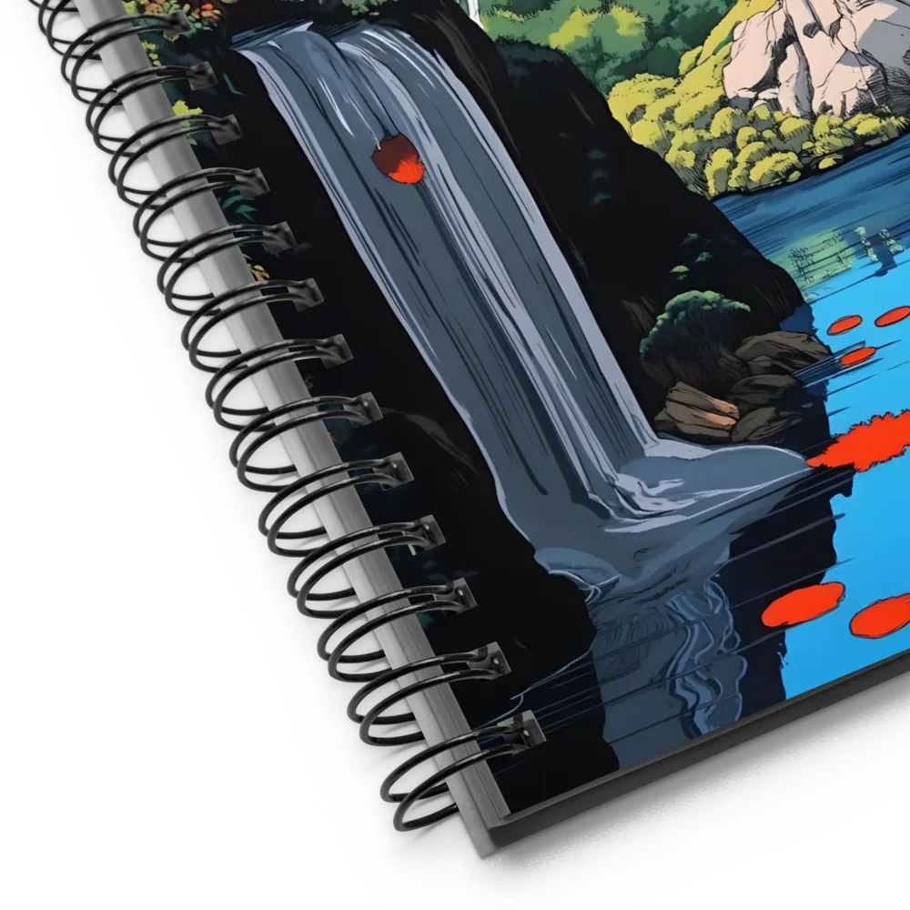 Tranquil Red Forest Falls 
 Spiral Notebook | 140 pages