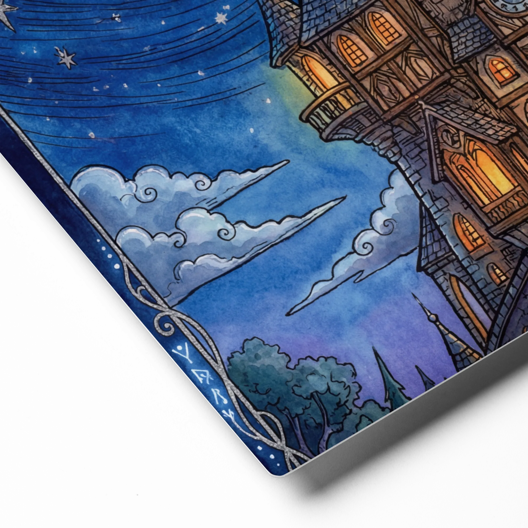 Celestial Spire Castle 
 Canvas with White Frame