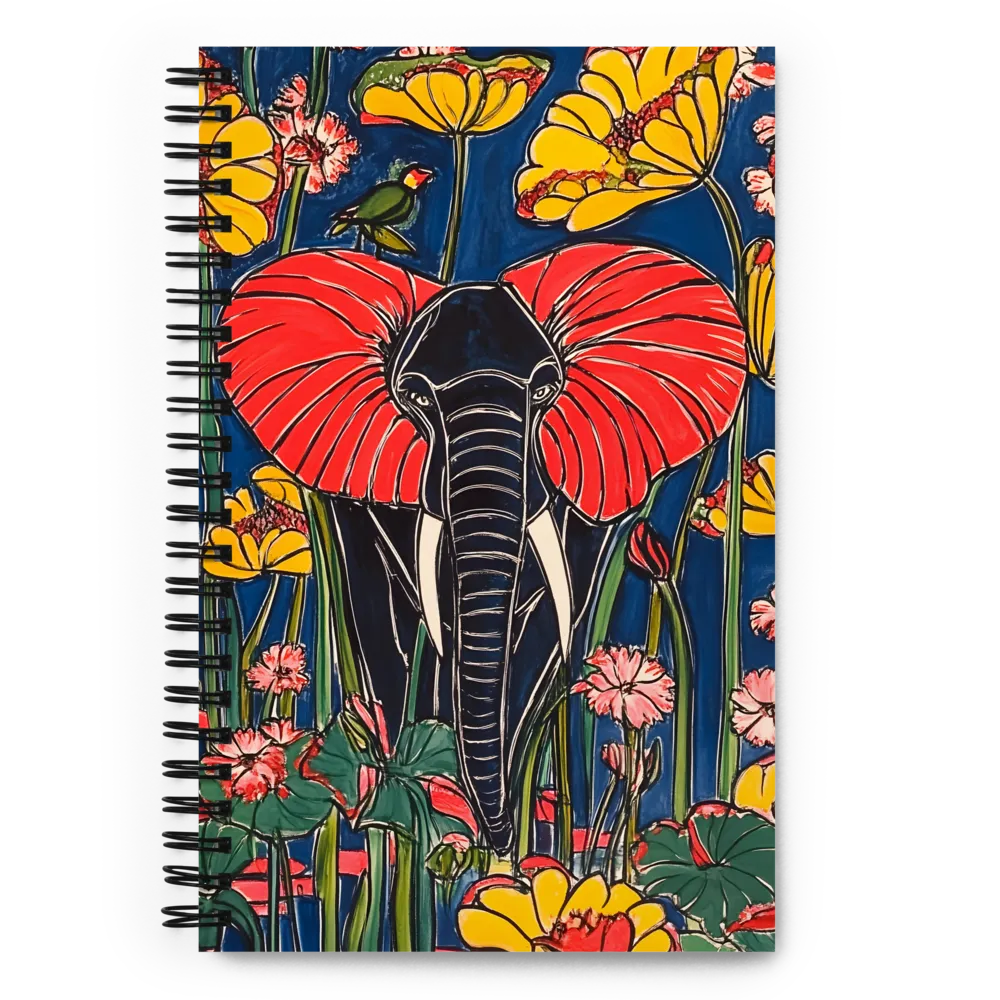Art Nouveau Jungle Elephant 
 Spiral Notebook | 140 pages