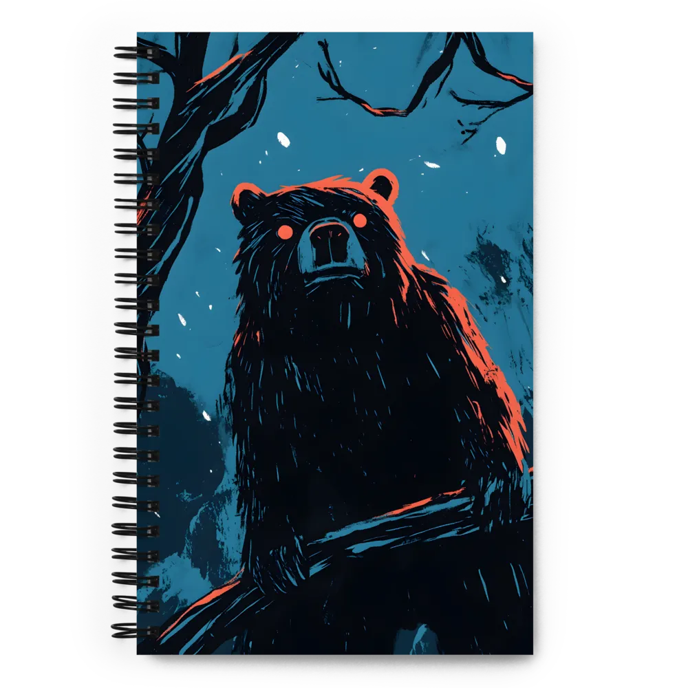 Nocturnal Bear in Textured Forest 
 Spiral Notebook | 140 pages