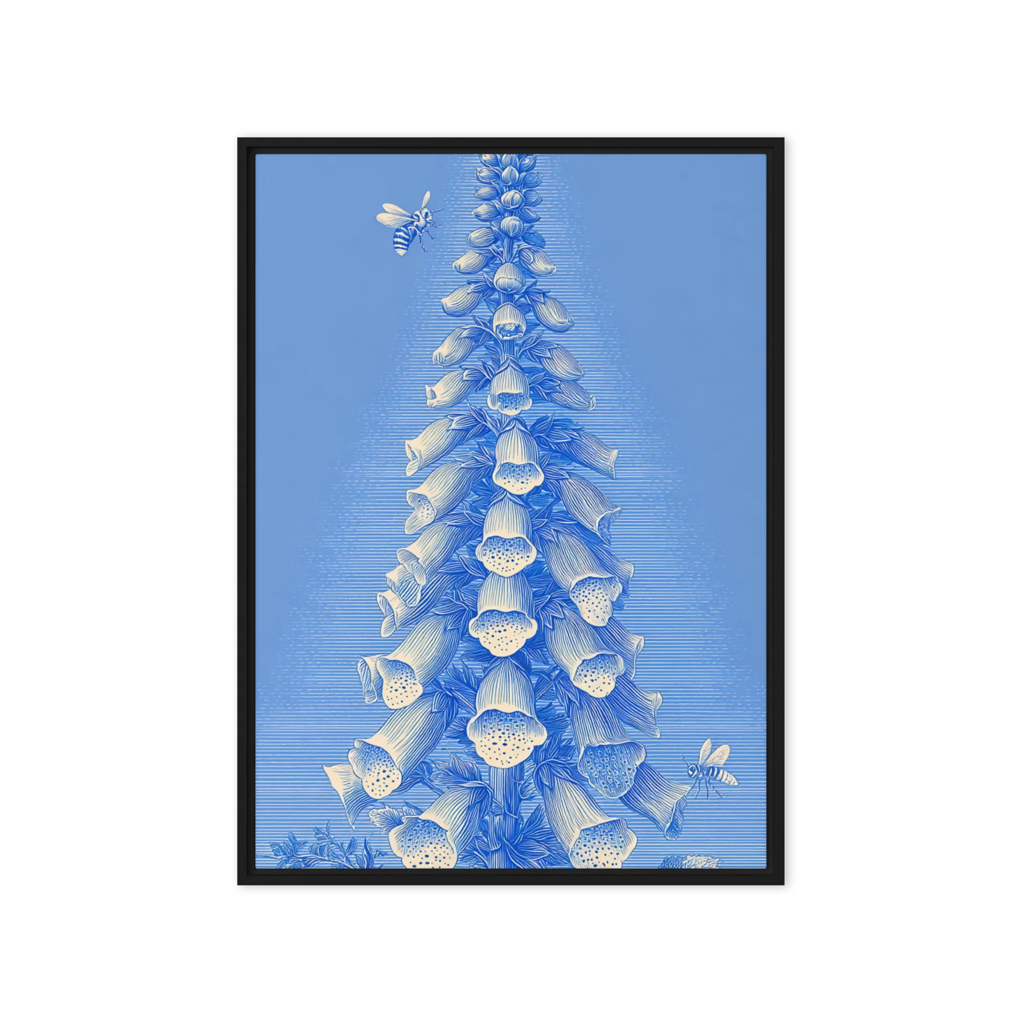The Blue Foxglove 
 Canvas with White Frame