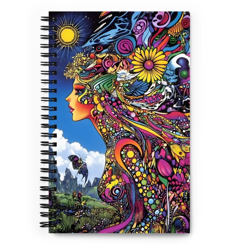 Cosmic Psychedelic Woman Portrait 
 Spiral Notebook | 140 pages