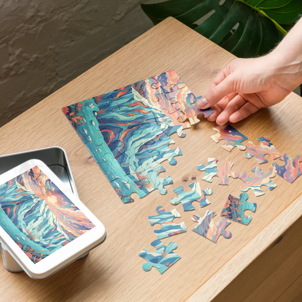 Pastel Iceberg Dreamscape 
 Jigsaw Puzzle in Tin Box