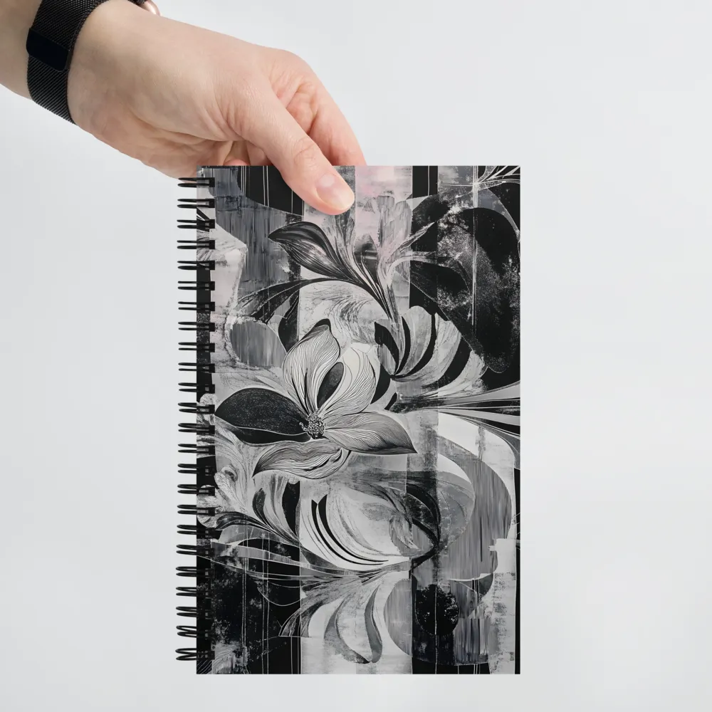 Monochrome Floral Abstraction 
 Spiral Notebook | 140 pages