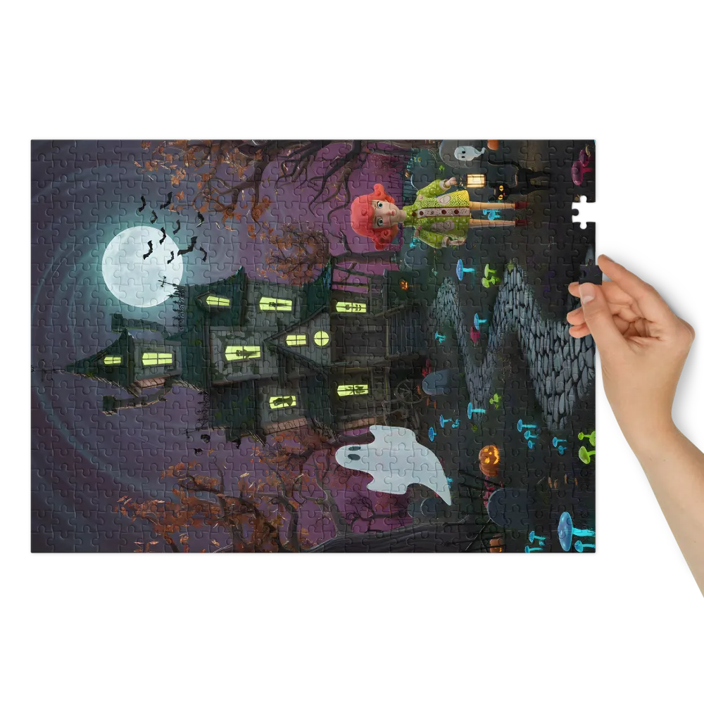 Lantern Girl at the Haunted House | Jigsaw Puzzles