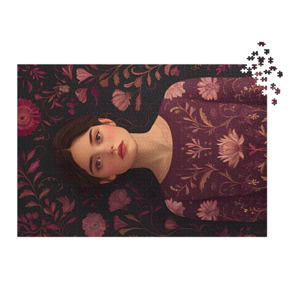 A Musa Floral 
 Puzzle em caixa de metal