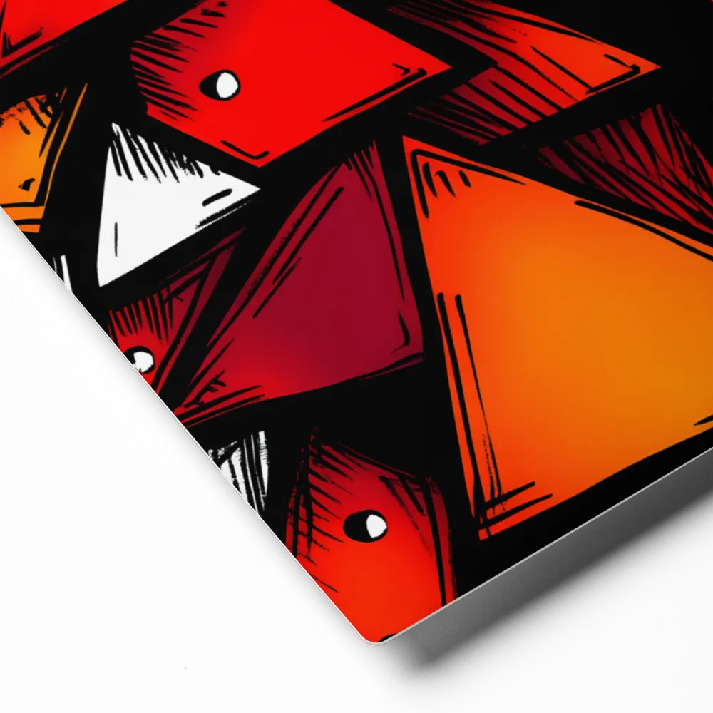 Chaotic Geometric Abstraction 
 Canvas with White Frame