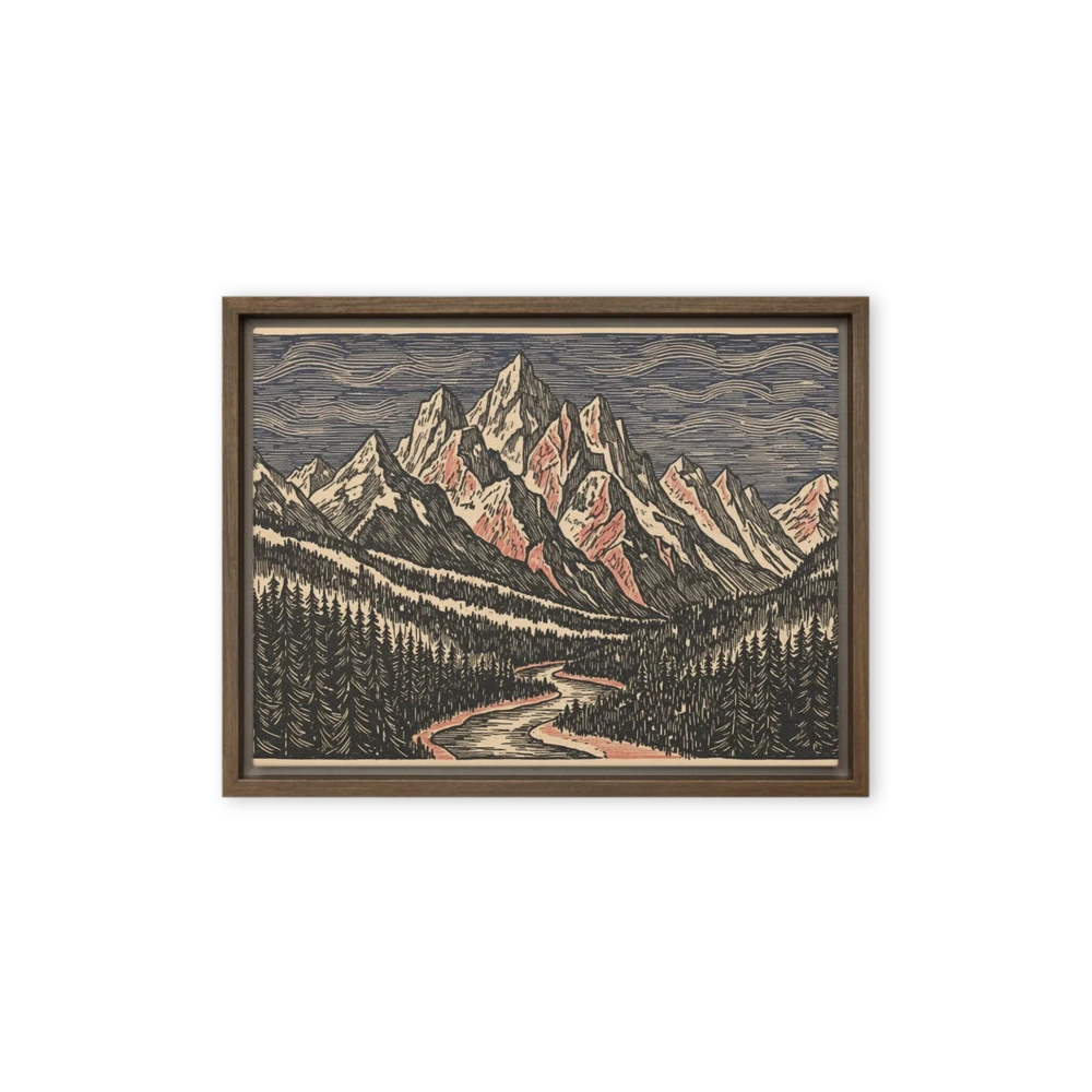 Alpine Riverwood Engraving | Art Print