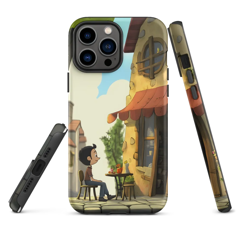 Young Boy at Cafe | Phone Case