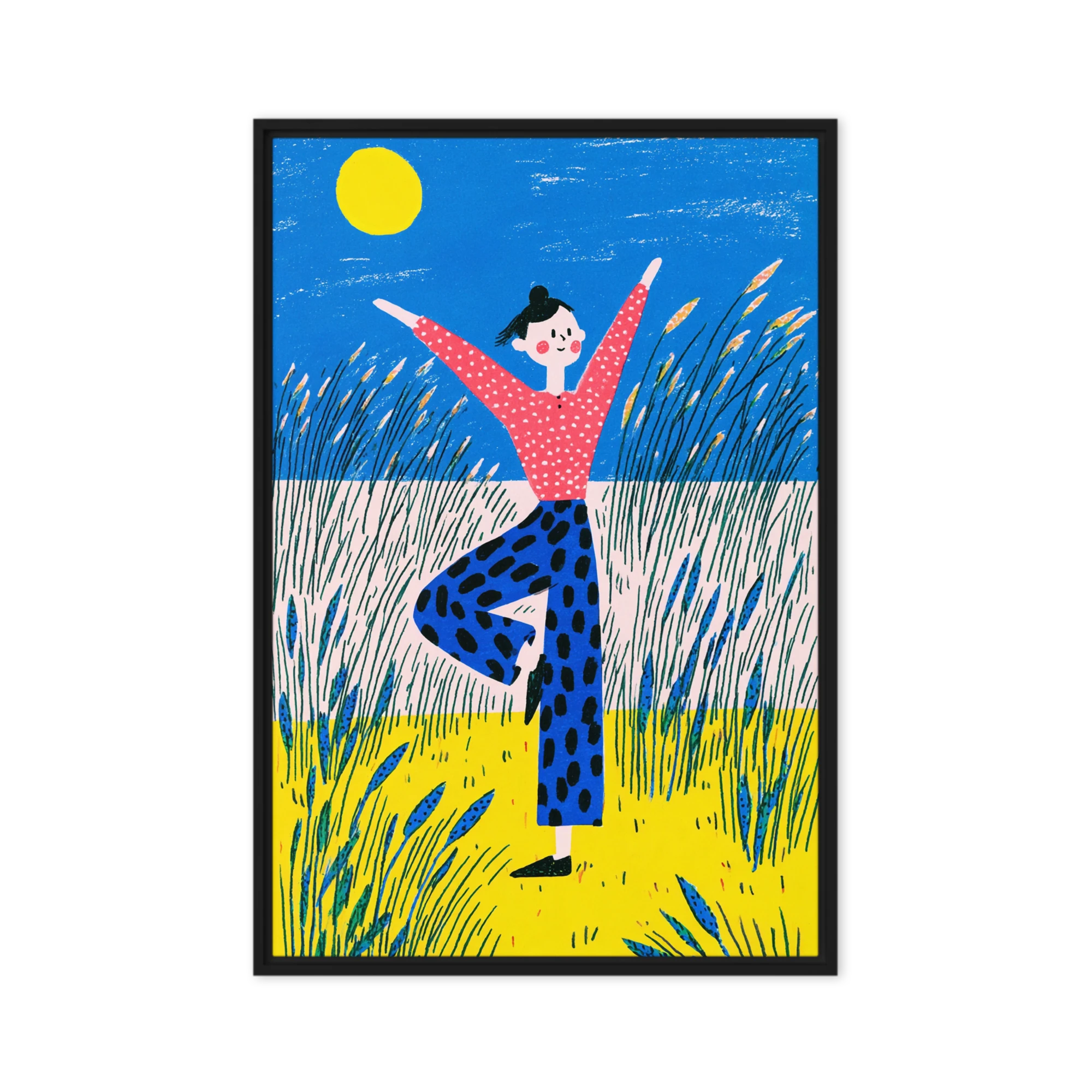 Tree Pose in Sunlit Field | Art Print
