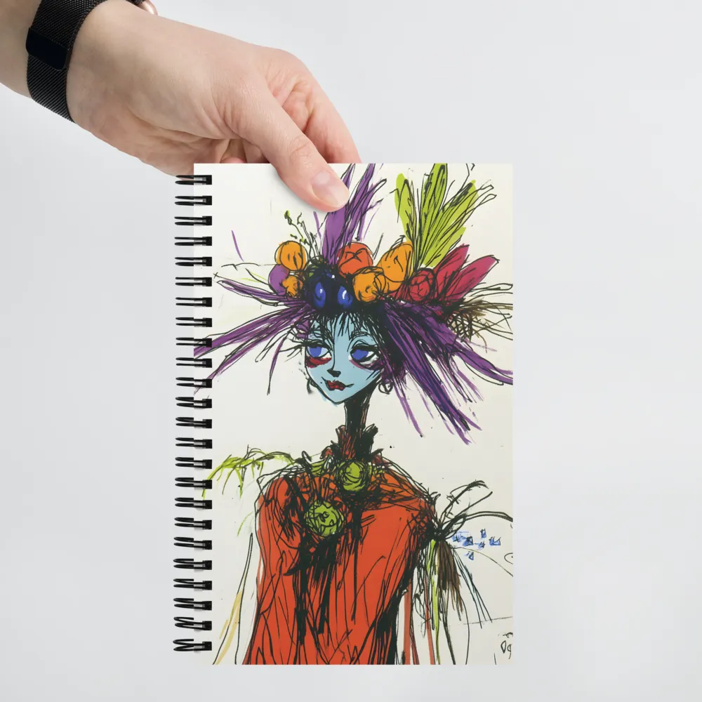 Whimsical Headdress Portrait 
 Spiral Notebook | 140 pages