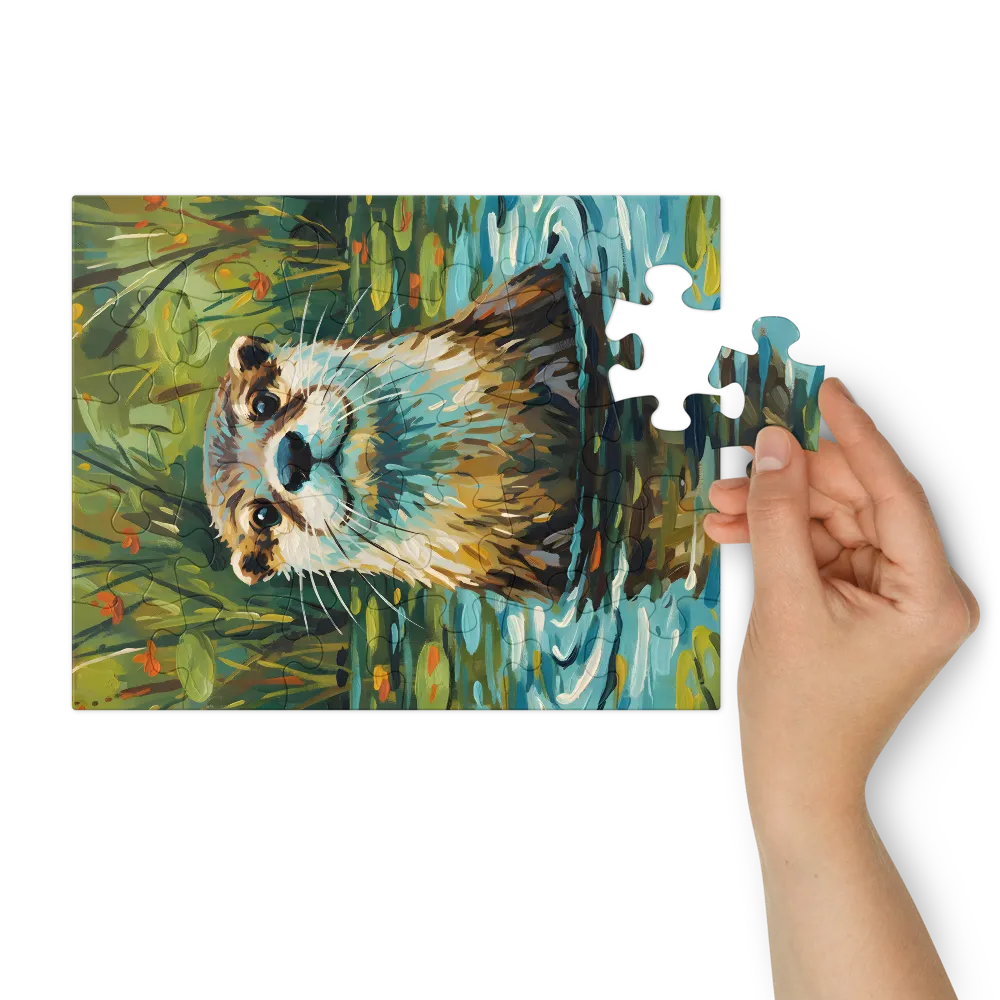 Curious Otter 
 Jigsaw Puzzle in Tin Box