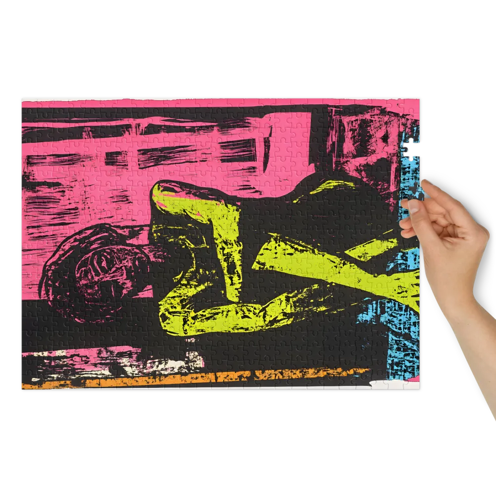 Seated Figure Linocut 
 Jigsaw Puzzle in Tin Box