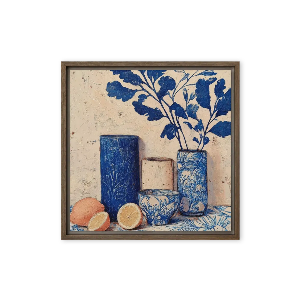 Blue Foliage and Lemons | Art Print