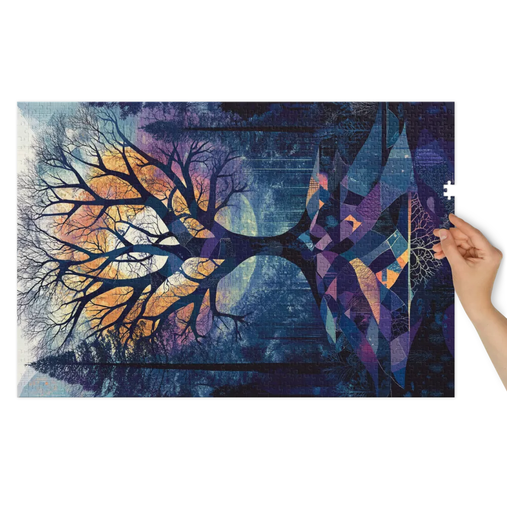 Surreal Digital Tree in Forest | Jigsaw Puzzle (252/520 pieces)