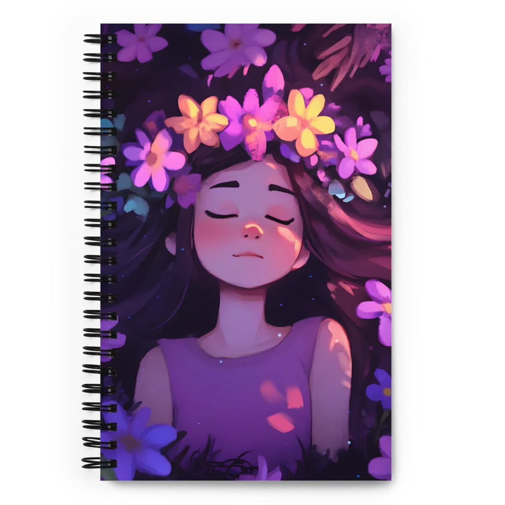 Dreamy Floral Girl 
 Spiral Notebook | 140 pages