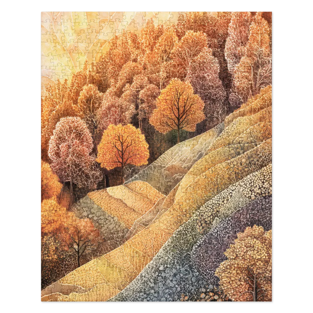 Golden Engraved Autumn 
 Jigsaw Puzzle