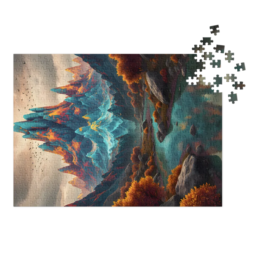 The Azure Peak 
 Jigsaw Puzzle in Tin Box
