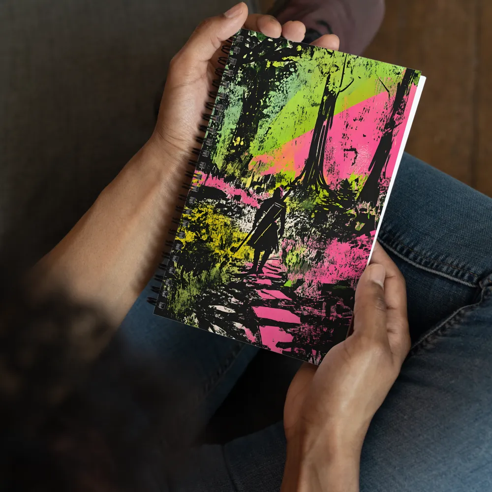 Neon Forest Wanderer 
 Spiral Notebook | 140 pages