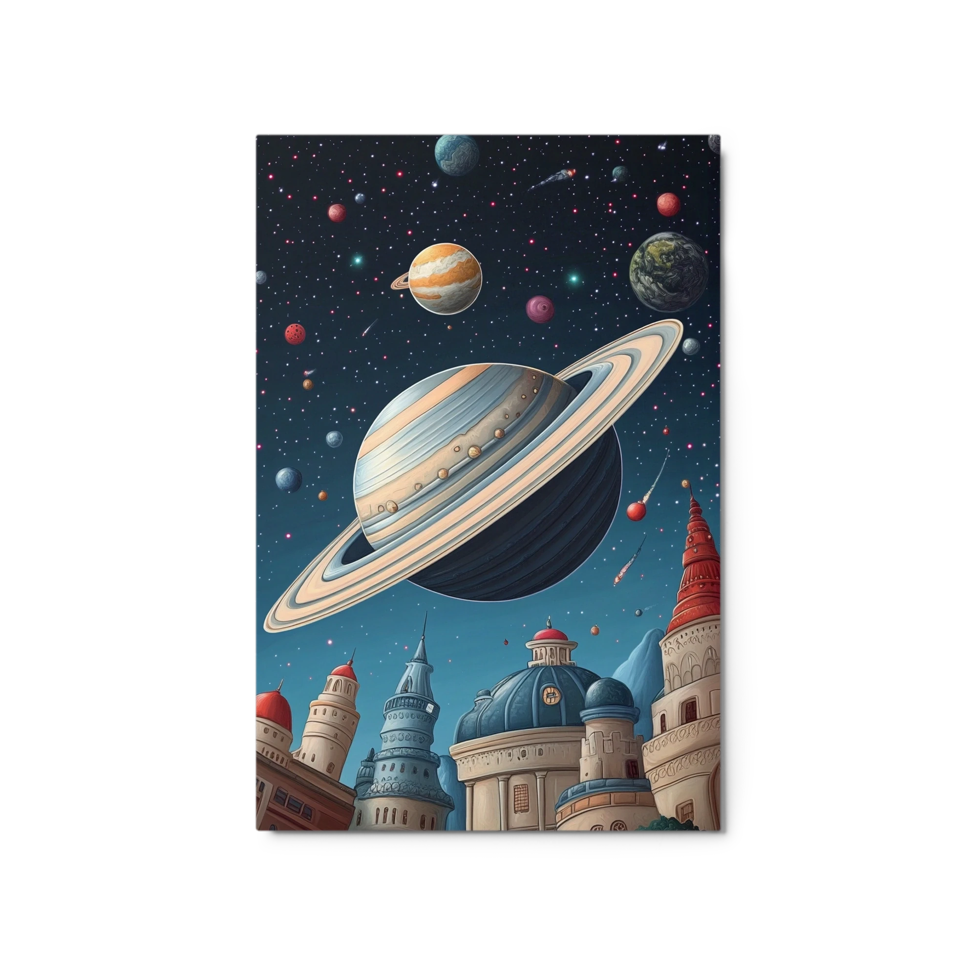 Fantasy Cityscape with Planets