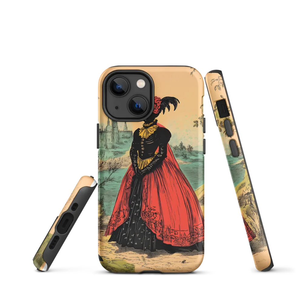 Vintage Woman in Red Cape | Phone Case