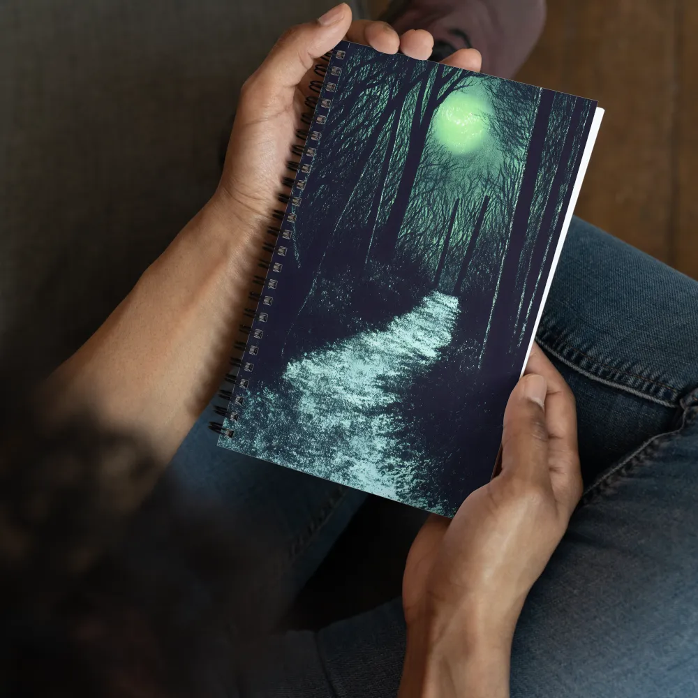 Moonlit Forest Path 
 Spiral Notebook | 140 pages