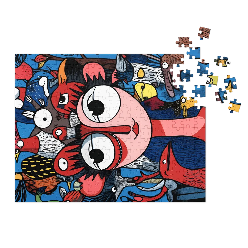 Surreal Person with Birds and Animals