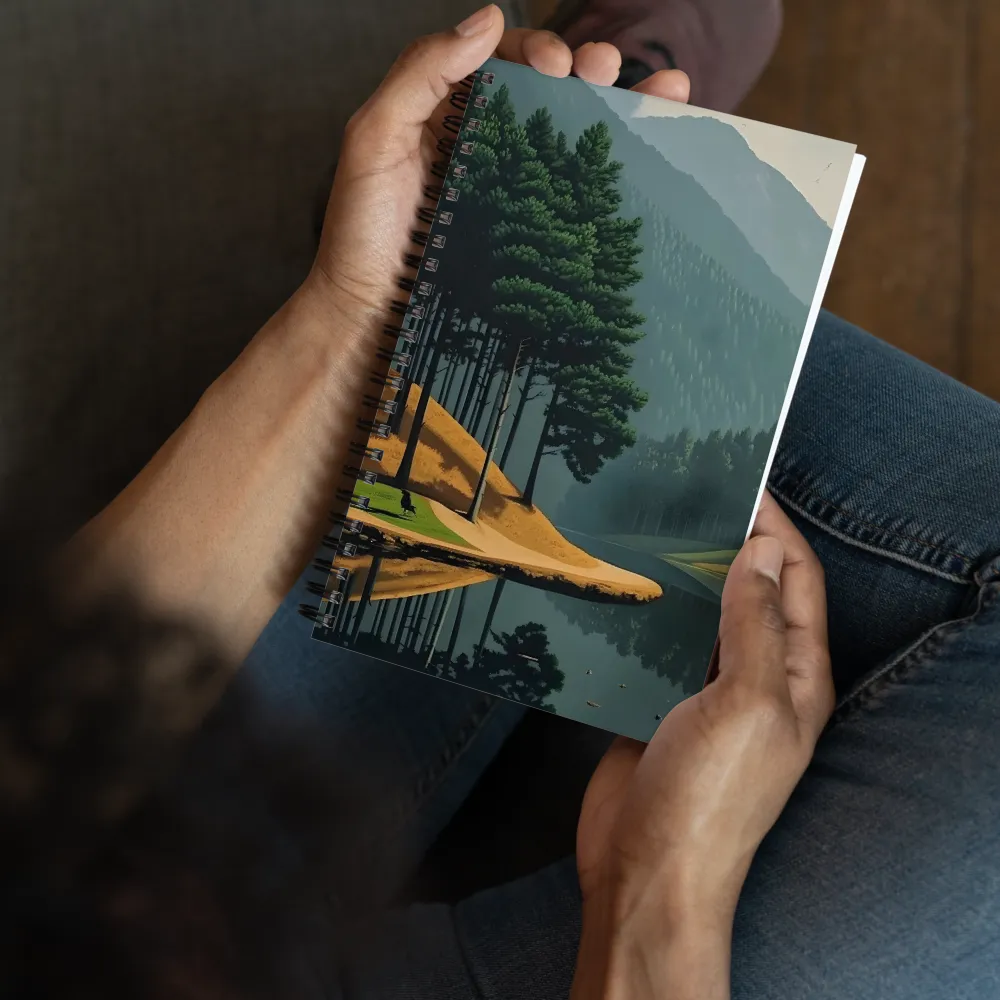 Serene Pine Forest Lake Reflection 
 Spiral Notebook | 140 pages