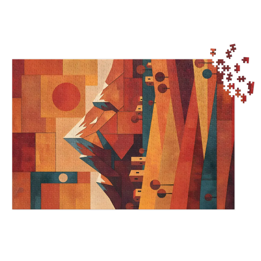 Paisagem Abstrata de Montanha 
 Puzzle em caixa de metal