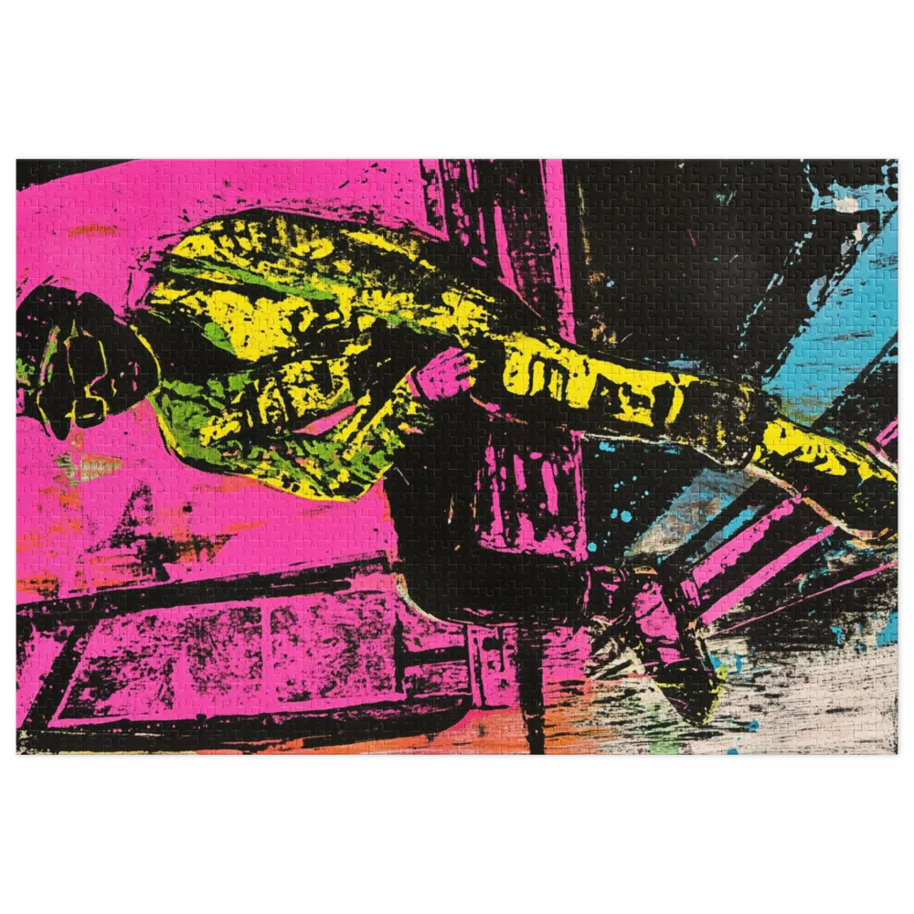 Retrato Urbano Neon 
 Puzzle em caixa de metal