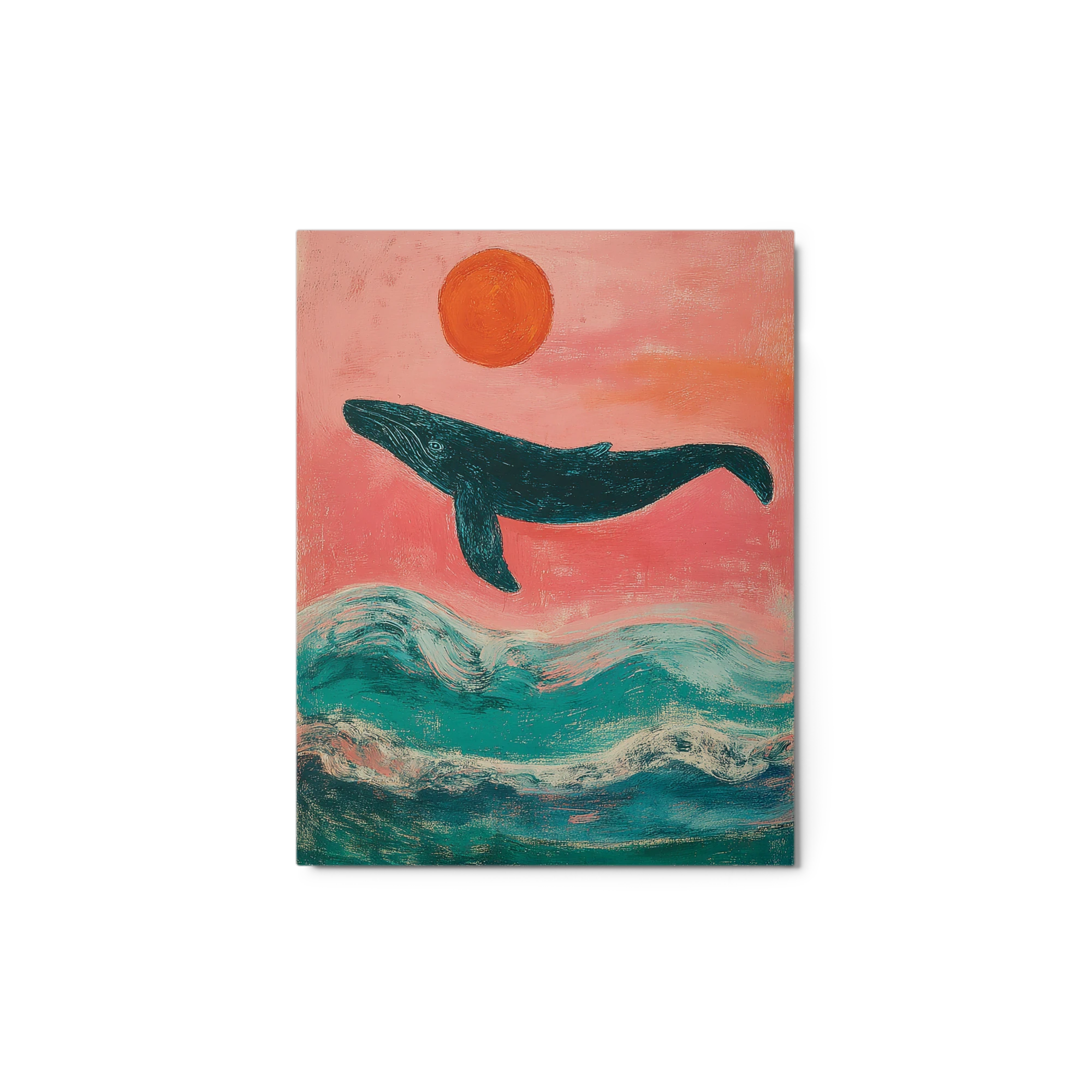 Whale and Crimson Sun
