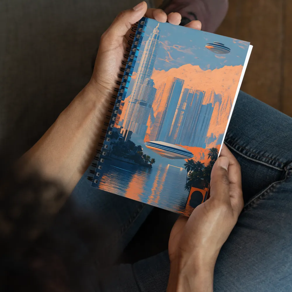Futuristic Oasis Skyline 
 Spiral Notebook | 140 pages
