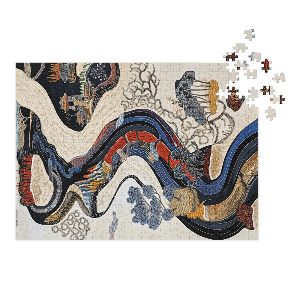 Intricate Landscape with River