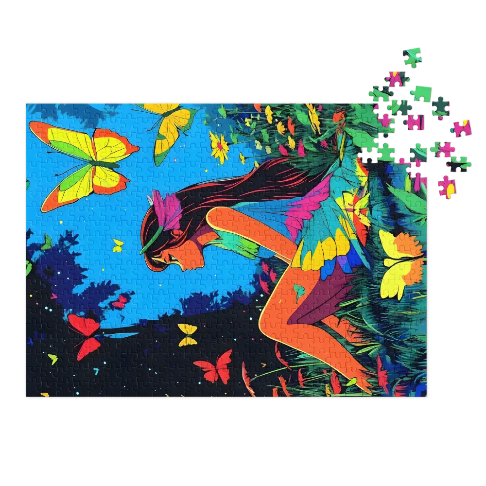 Butterfly Meadow Dream 
 Jigsaw Puzzle in Tin Box