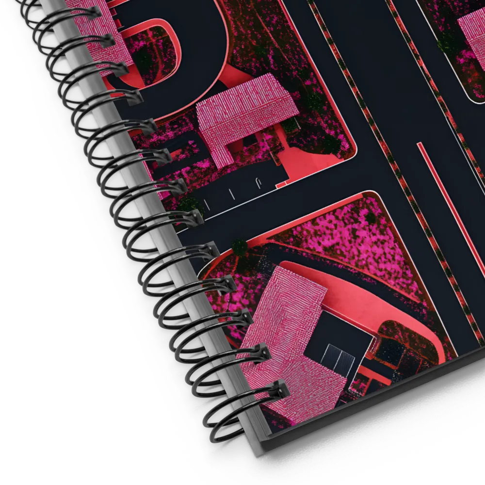 Magenta Neighborhood Grid 
 Spiral Notebook | 140 pages