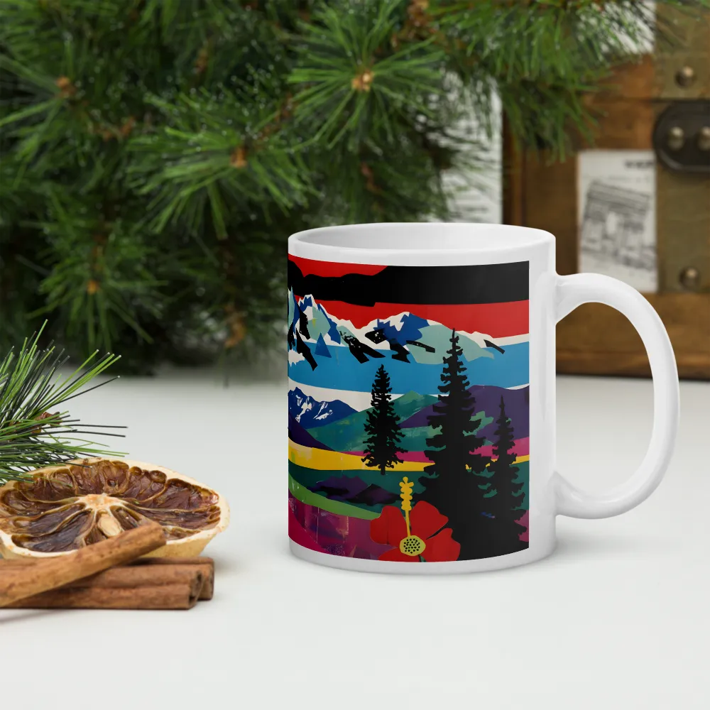 Prismatic Mountain Poster 
 Mug with Red inside | 15 oz