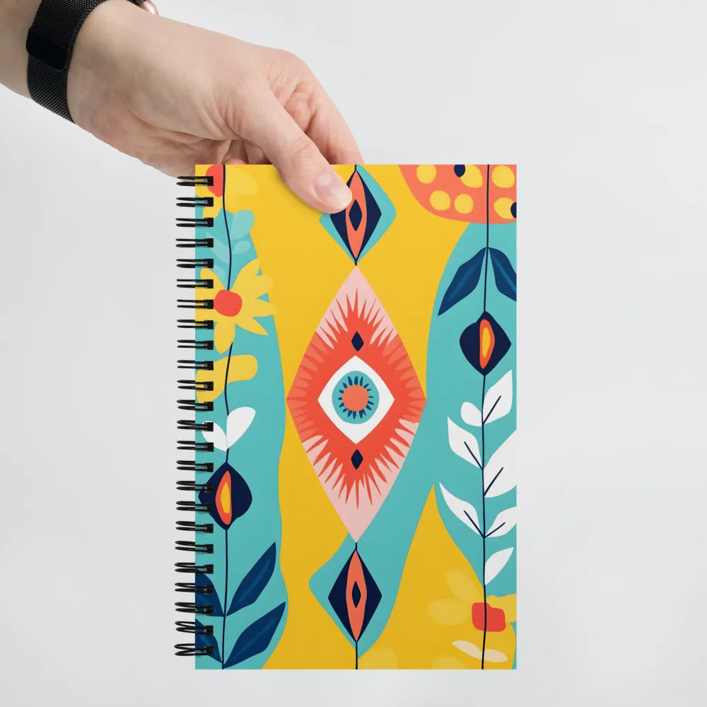 Geometric Floral Gaze 
 Spiral Notebook | 140 pages