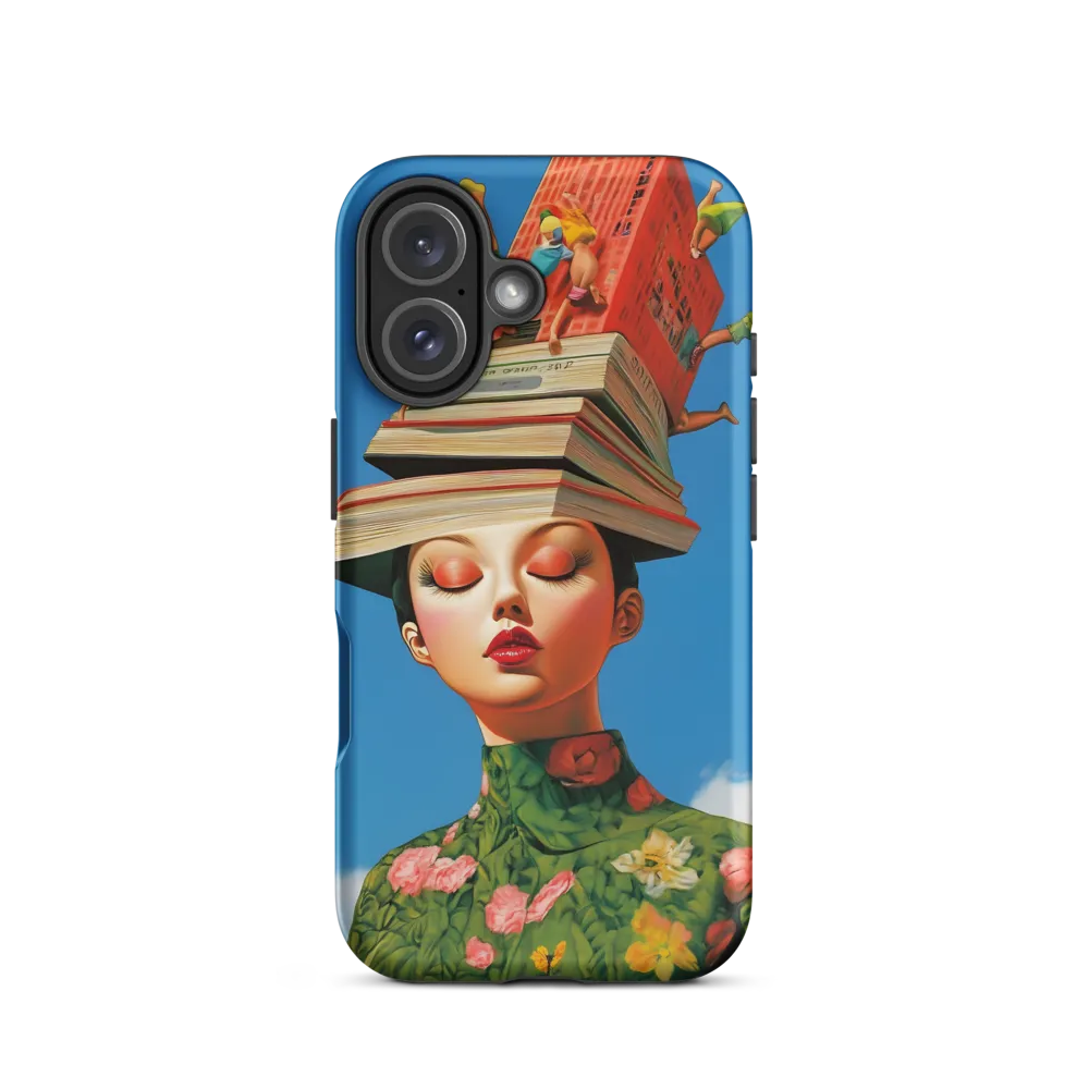 Surreal Woman with Books | Phone Case