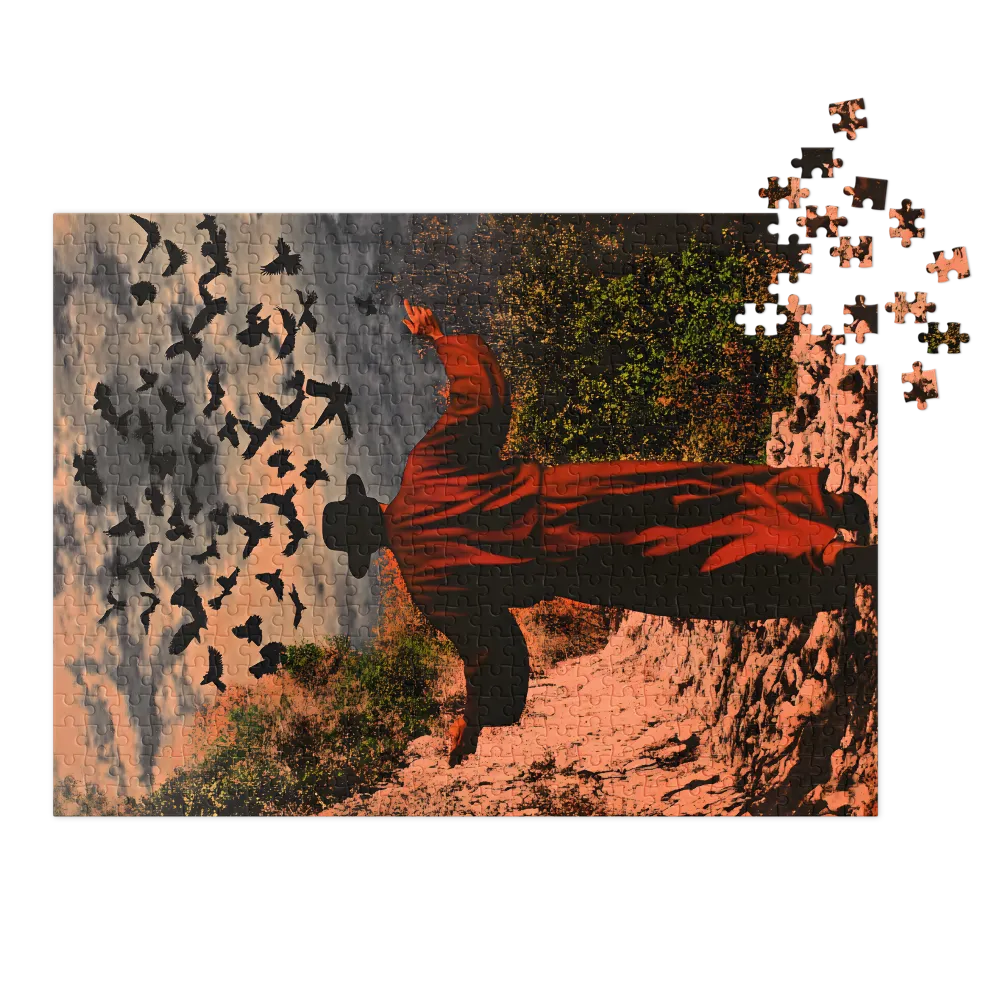 The Gathering of Ravens 
 Jigsaw Puzzle in Tin Box