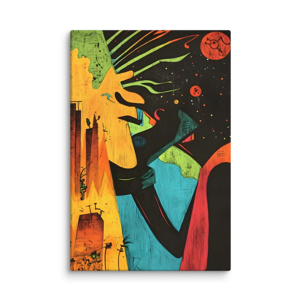 Urban Cosmos Awakening 
 Canvas with White Frame